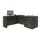 Bestar Prestige + L-Shaped Workstation with One Pedestal, Bark Gray/Slate 99860-000047 - alternate 1